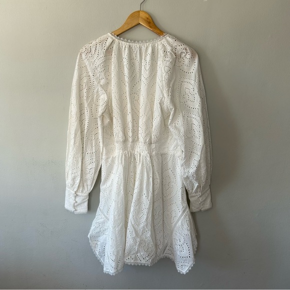 AllSaints Irina Broderie Mini Dress in Chalk White. size US 8 NWOT - Picture 7 of 8